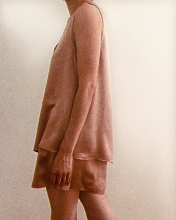 Silk Tank Set | Nude